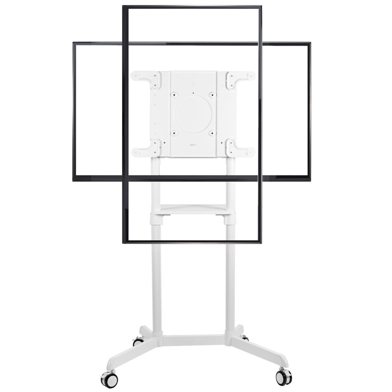 Elegant White Mobile TV Cart, 32"-88" Screens with Rotating Mount