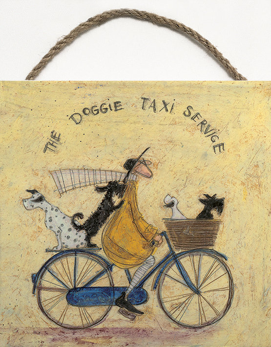 'The Doggie Taxi Service' Print on Wood