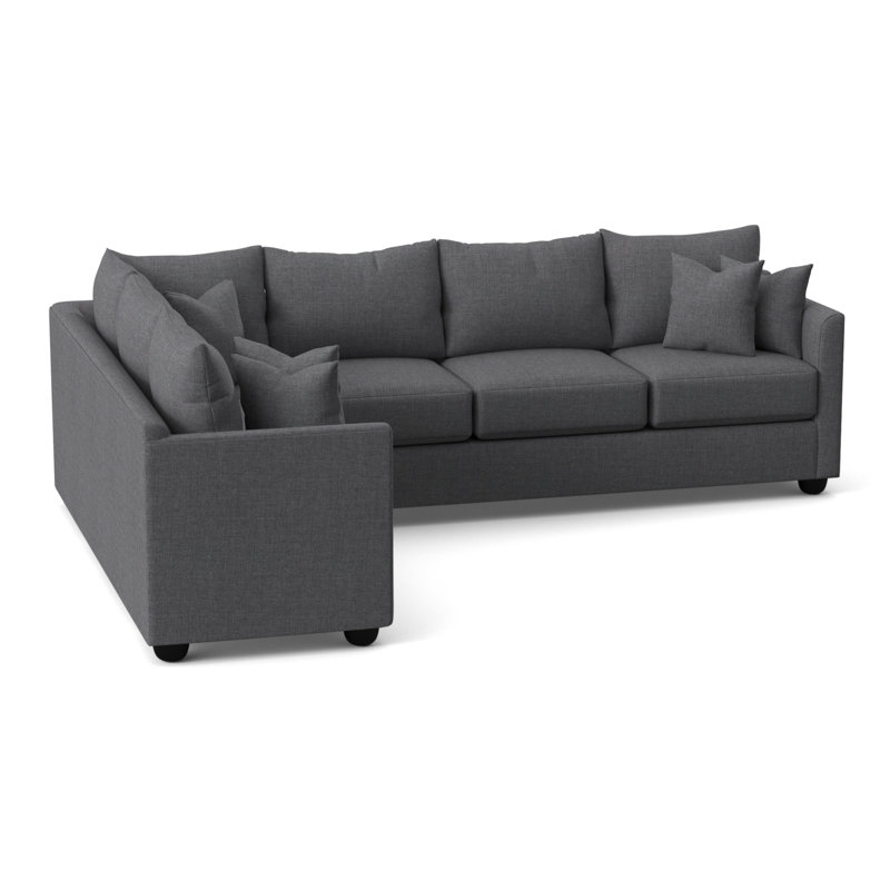 Cecelia Upholstered Sectional, Classic Bleach White Twill, Left Hand Facing