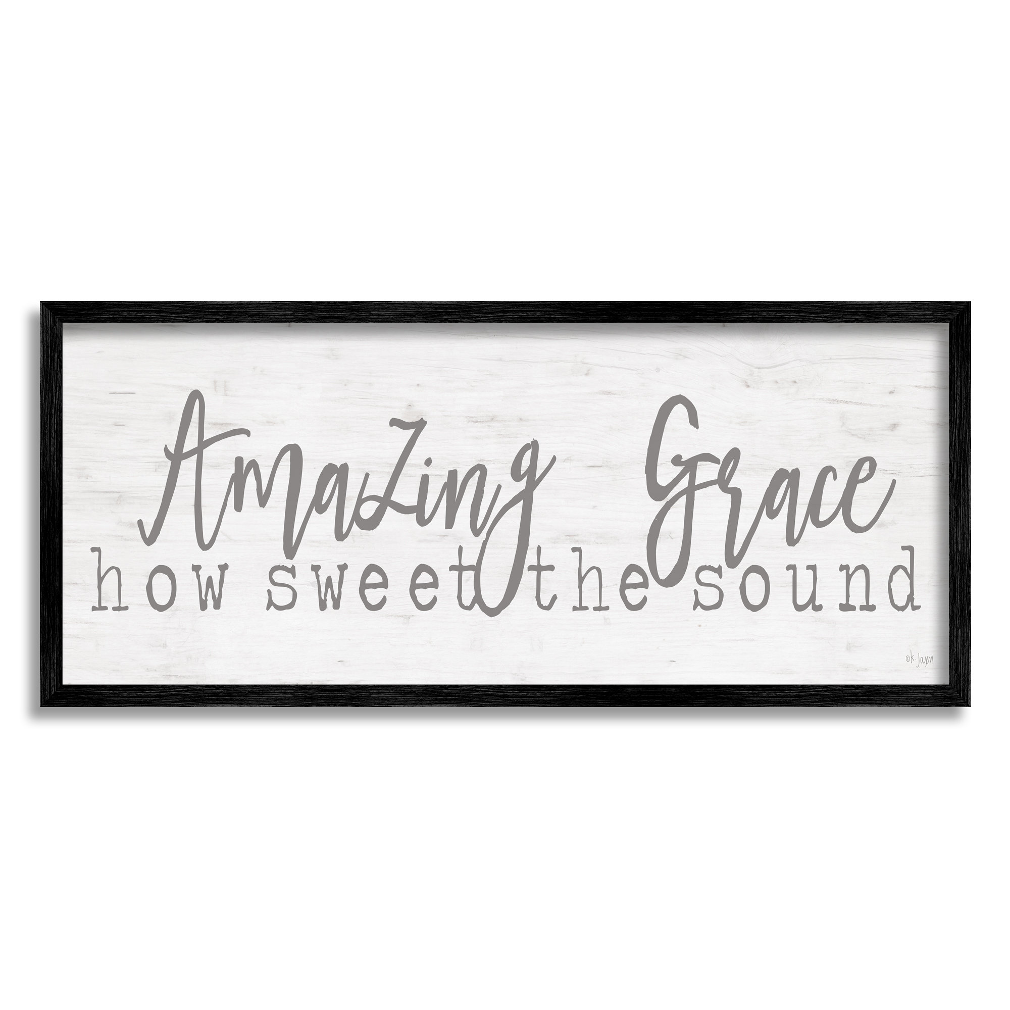 Stupell Industries Amazing Grace Spiritual Christian Phrase Grain ...