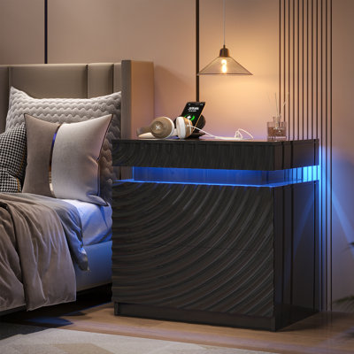 60cm W Manufactured Wood Bedside Table