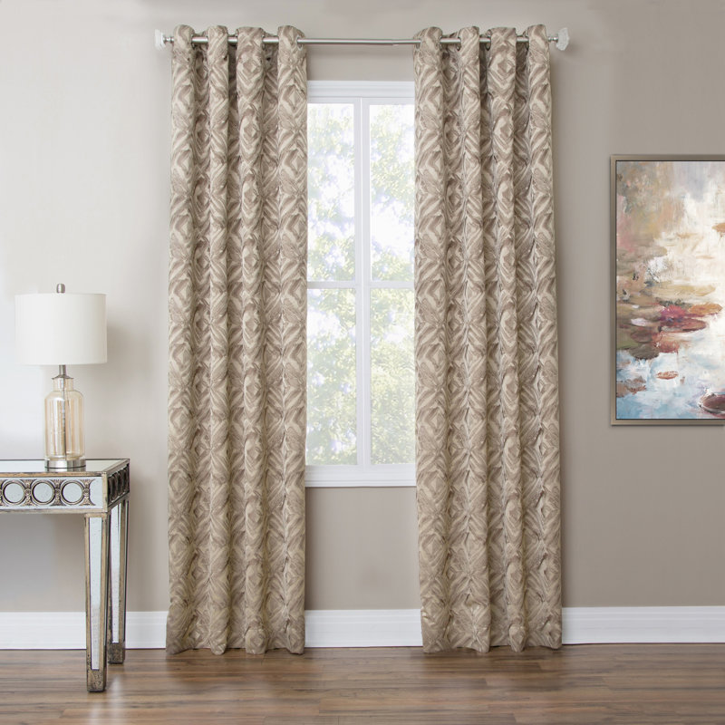 Batavia Semi Sheer Curtain Single Panel, 50" W x 96" L, Taupe