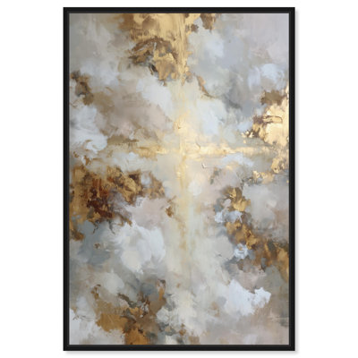 Tableau religieux « Nuages ​​​​de prière » encadré sur toile, par Art Remedy, cadre noir, 40 x 60 cm