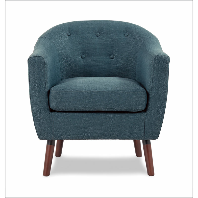 Fauteuil capitonné bleu à 4 pieds Tadcaster, Bleu