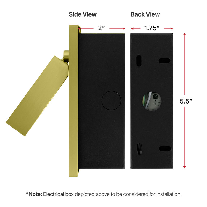 Integrated LED Reading Sconce with Adjustable Head , Gold