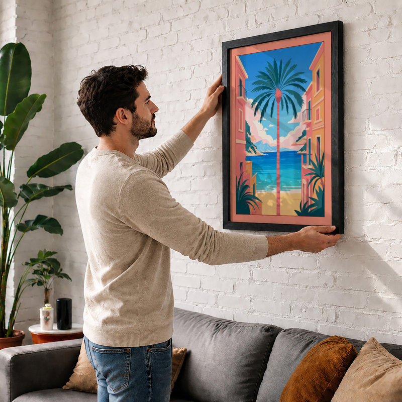 Tropical Passage Coastal - Framed Print, A4 - 29.7 x 21.0 cm, White