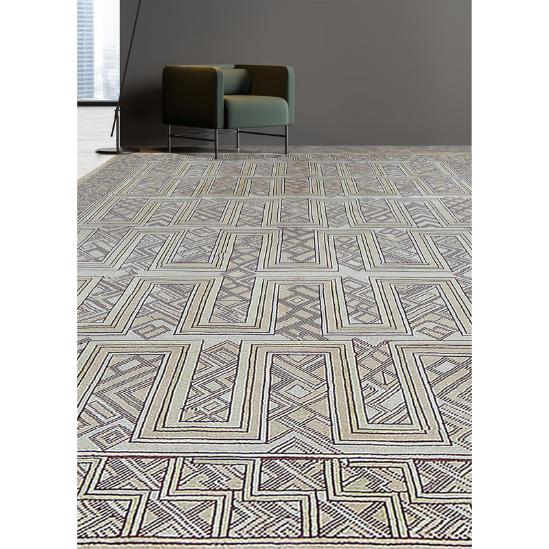 Hand-Knotted High-Quality Gray Area Rug