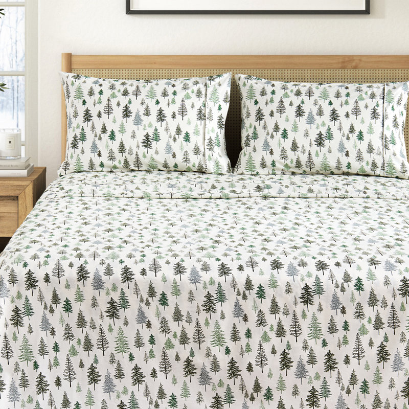 Ensemble de draps Winter, Ensemble de draps pour lit simple avec 1 taie d'or, Ornements scintillants