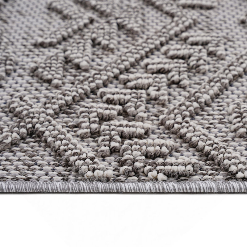 Tapis intérieur / extérieur blanc / blanc / traditionnel Collection, Rectangle 4 pi x 6 pi 2 po