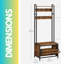 Berdan Hall Tree 65cm Wide with Bench and Shoe Storage