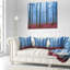 Foggy Forest en bleu et rose Photo - coussin décoratif imprimé forêt-29895167-29895170