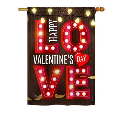 Perilla Double Sided Polyester Valentine's Day Flag Set