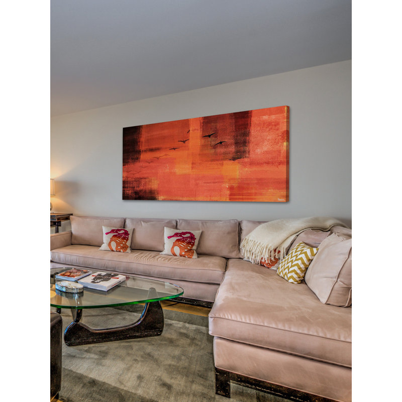 « red sky » par parvez taj,, reproduction d’art sur toile tendue, H 22,5 po x l 45 po x P 1,5 po