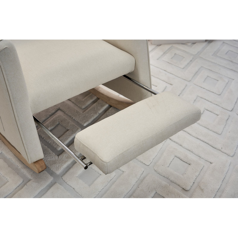 Chaise berçante en coton et lin, Beige