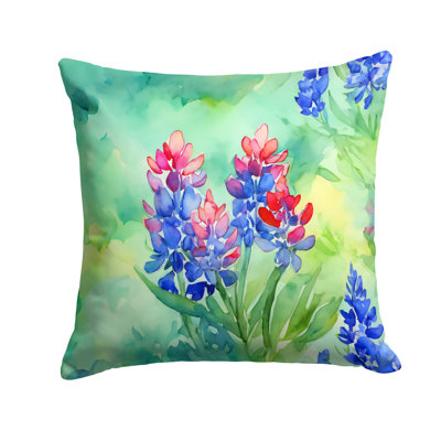 Texas Bluebonnets in Watercolor Throw Pillow