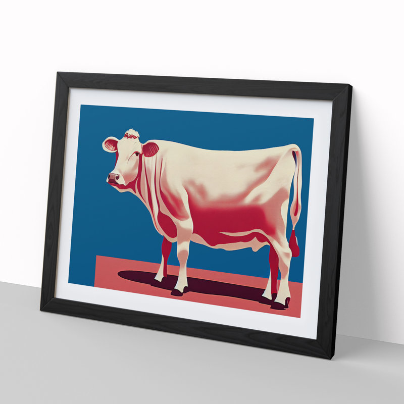 Exquisite Cow - Single Picture Frame Print, Black Framed, 46cm H x 64cm W x 2cm D