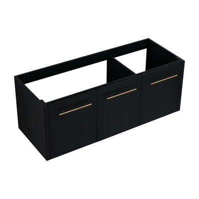 Black Chestnut Bathroom Vanity Cabinet 48 Inch - Wall Mounted, Modern Look With Construction And Storage Bvb09148bct Chestnut, Build Spacious