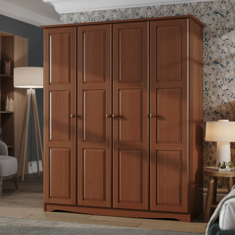Armoire-penderie 100% bois Arieyana, Moka