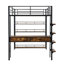 Lit mezzanine avec bureau et tablettes, noir-1688054806