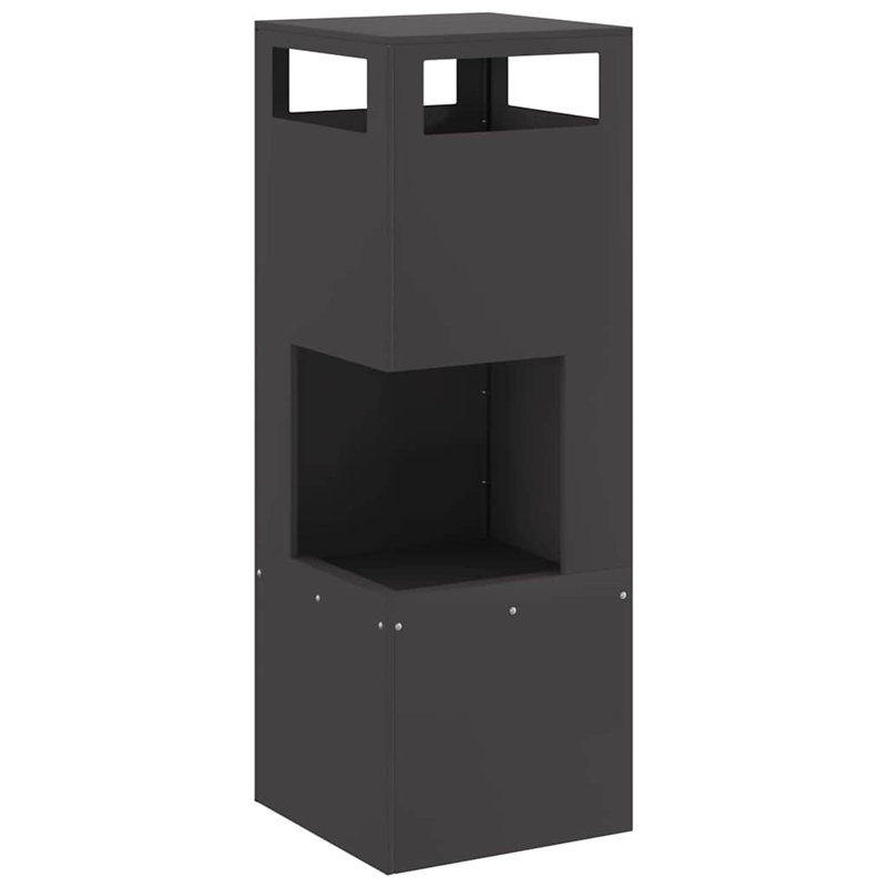 Modern Outdoor Fire Pit, Cold Rolled Steel Black