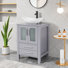 Meuble-lavabo autoportant de 24 po avec lavabo vasque en céramique Sharee Sharee