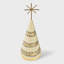 Figurine d'arbre de Noël fait main en papier mâché, jaune