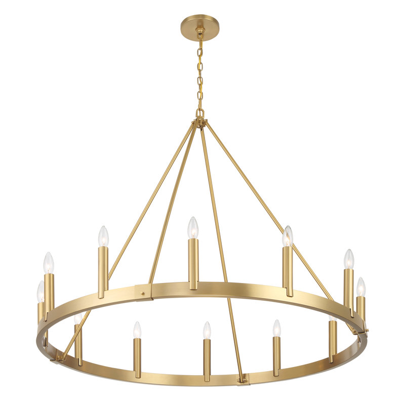 Gracie Oaks Etolin Chandelier, Brass, 12