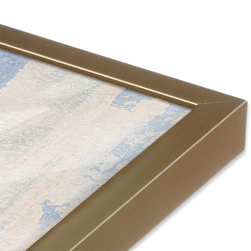 Gentle Abstract Layers I Canvas Print, 13.75'' H x 13.75'' W, Brushed Gold Open Corner Framed