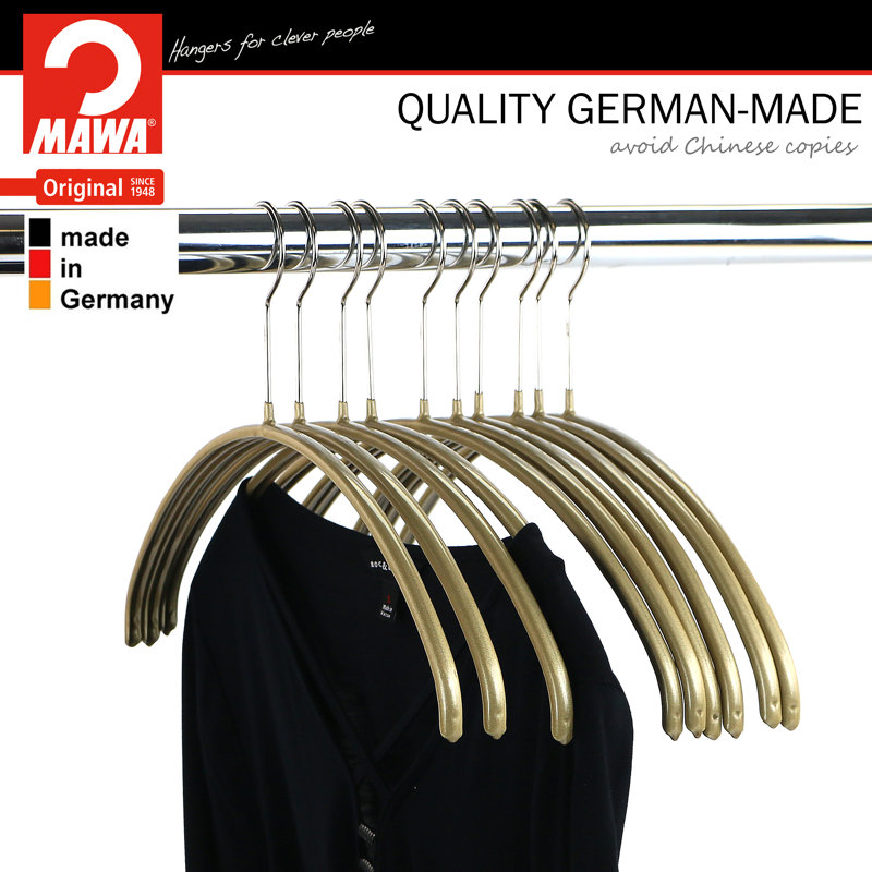 Gold Heavy Duty Non-Slip Rotatable Steel Hangers Set of 10