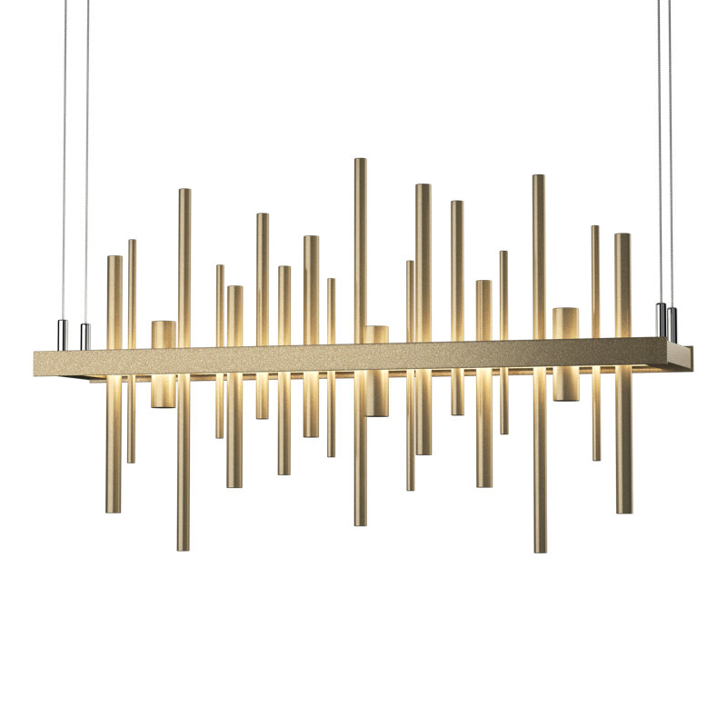 Luminaire suspendu linéaire à 1 lumière DEL pour ilot de cuisine Cityscape, Or doux, Or doux