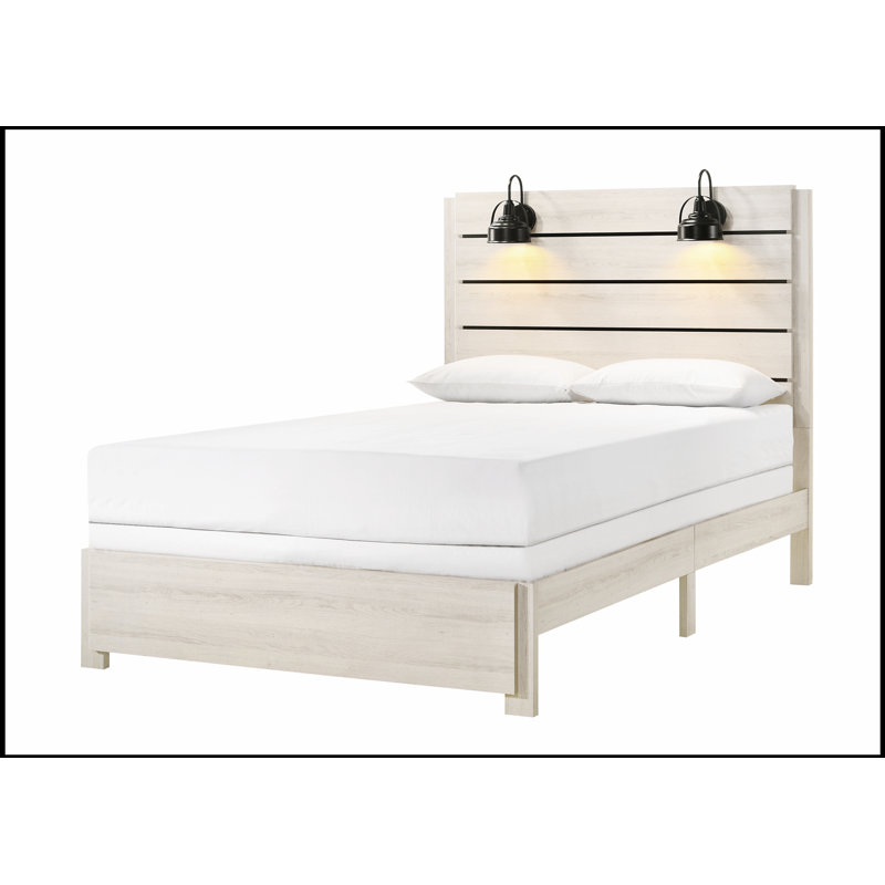 Lit plateforme élégant avec tête de lit pour le confort et la durabilité, Lit double, Brun