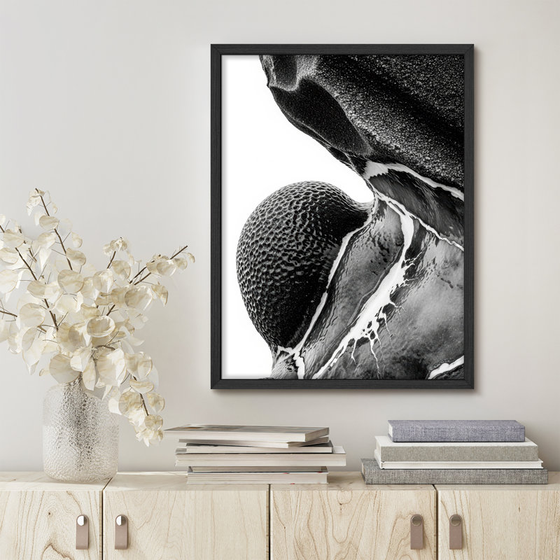 Reproduction d'art encadrée abstraite pour décoration intérieure moderne - 12 po x 16 po, Noir, H 16 po x l 12 po