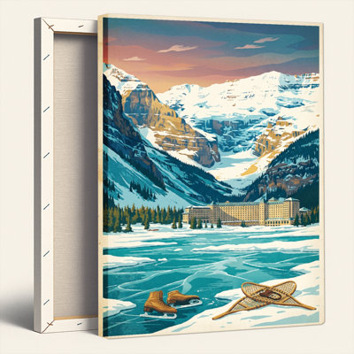 Mountain Lodge Canvas Wall Art Oil Painting Print Set Of 1