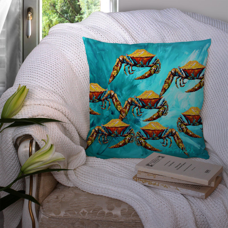 Coussin décoratif intérieur/extérieur lotta crabes, H 14 po x l 14 po x P 4 po