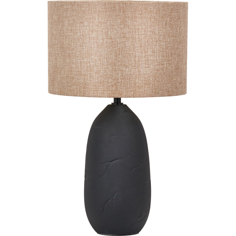 Syniyah Ceramic Table Lamp, Black, Beige