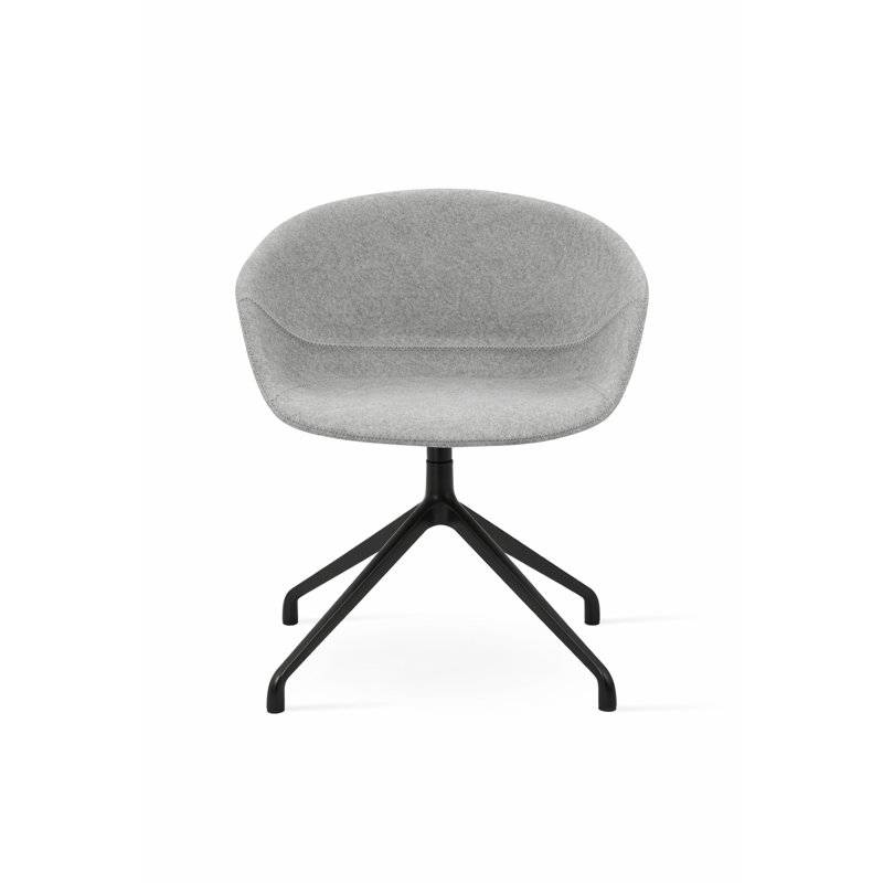 Fauteuil pivotant Tribeca Spider, Noir, Laine argentée