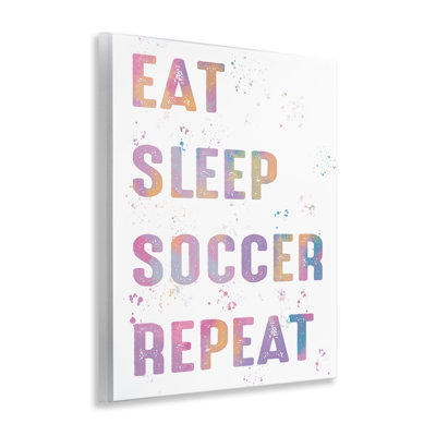 Eat Sleep Soccer Life Pastel Wall Plaque, design by Marcus Prime