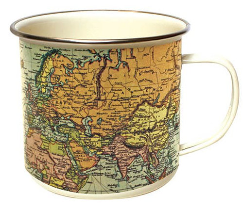 Man Of The World Enamelware Camping Mug, Pale