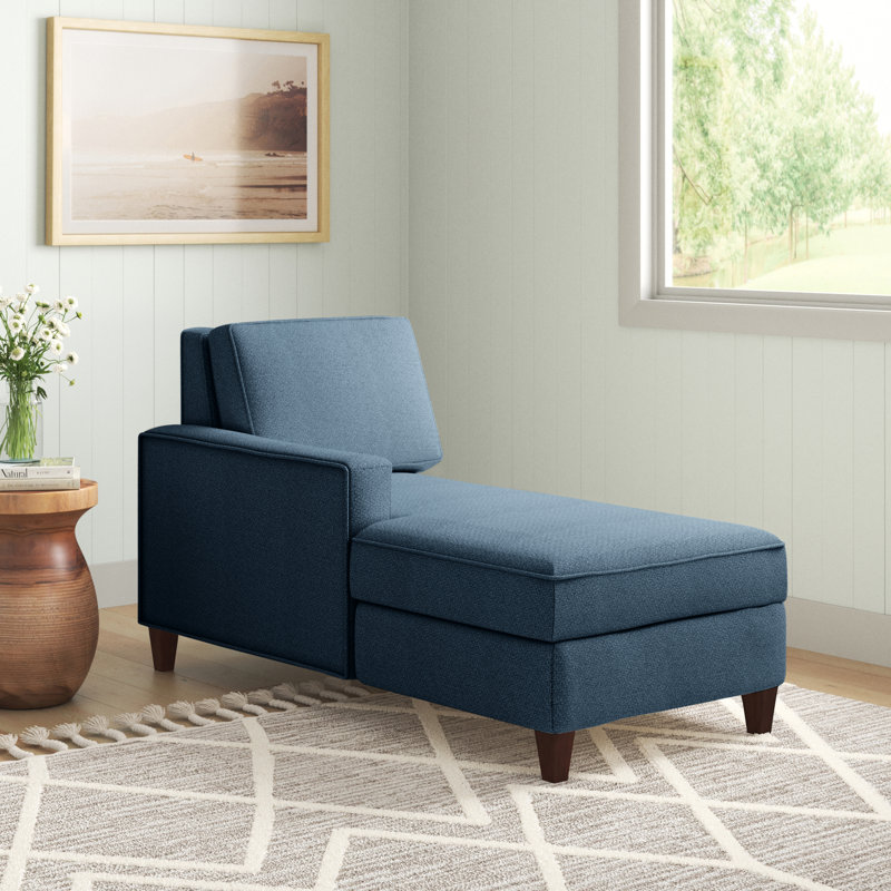 Chaise longue avec rangement Patnaude One, Polyester bleu