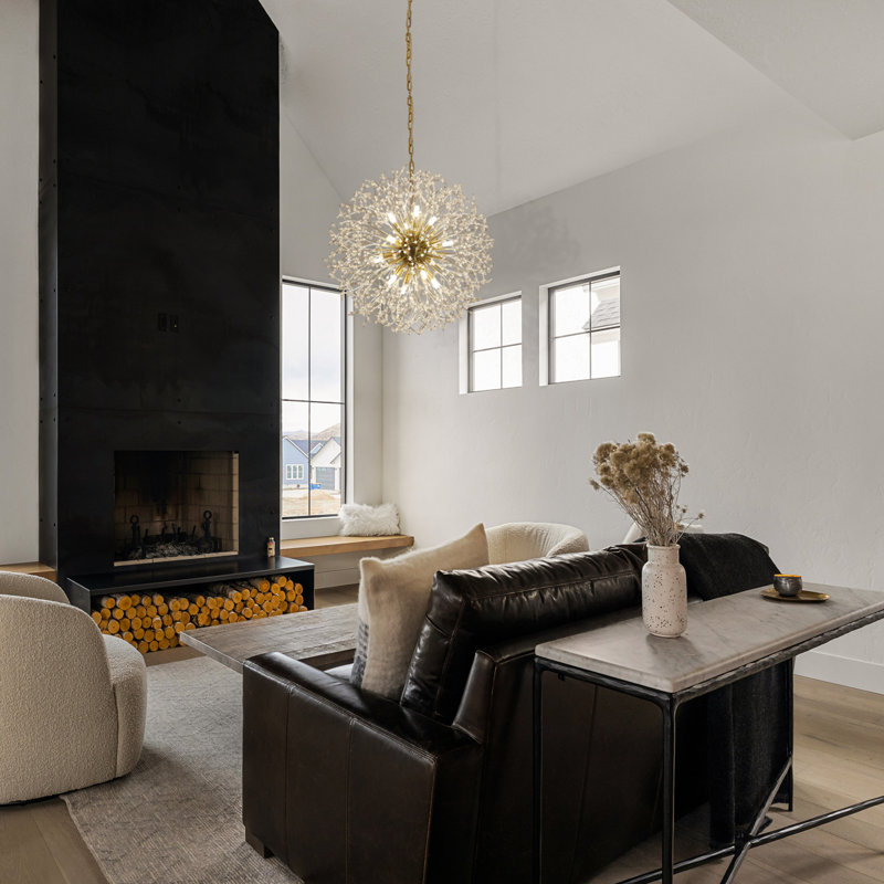Lakeyah Dimmable Sputnik Sphere Chandelier, Gold, 80cm H x 80cm W x 80cm D