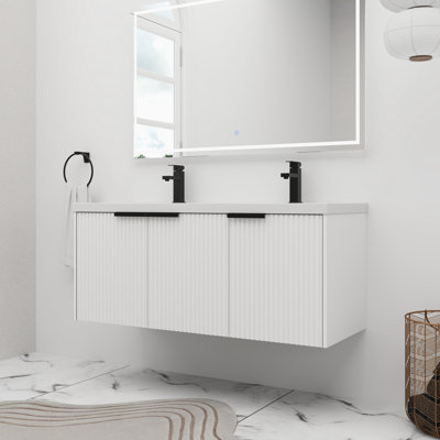 48'' Double Bathroom Vanity with Resin Top