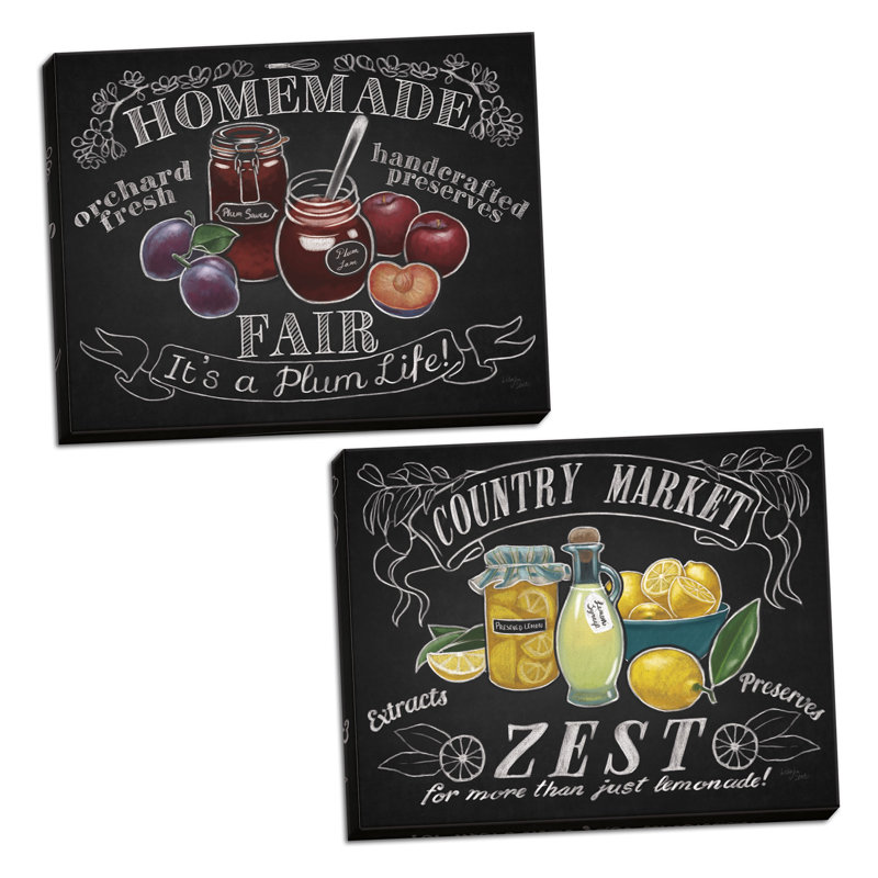 «Farm Fresh V and Farm Fresh VI», ensemble de 2 pièces d'art textuel, H 20 po x l 16 po x P 0,75 po, Toile tendue
