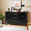 Commode à 3 tiroirs et 4 tablettes avec grille à lattes, solution de rangement moderne pour la vie organisée