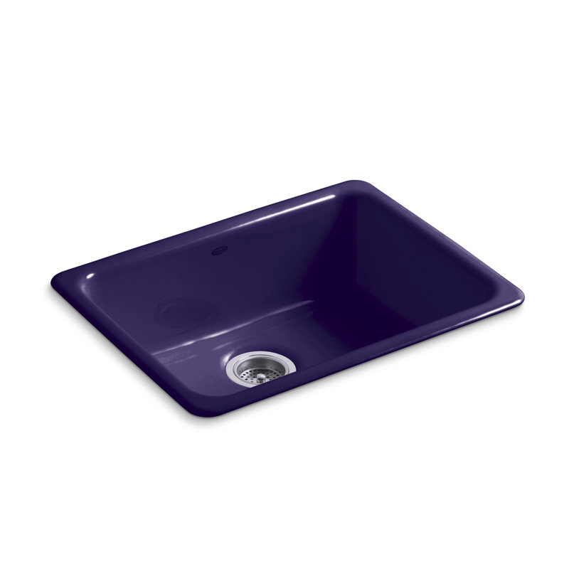 IronTones® 24.25" L x 19" W x 8" Dual Mount Kitchen Sink, Iron Cobalt