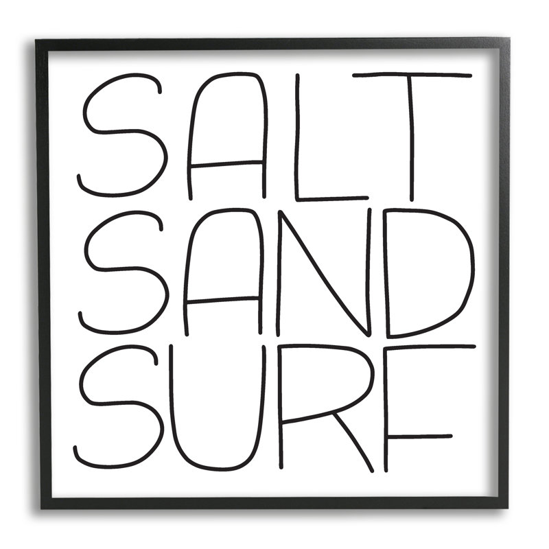 Plage de sel et de sable, H 12 po x l 12 po x P 1,5 po, Giclée encadrée noir minuit