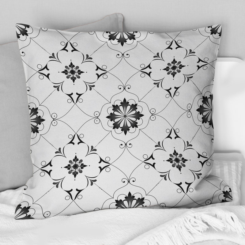 Coussin White Modern Quatrefoil II - Modern, H 16 po x l 16 po