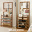 Solid Wooden Hall Tree Coat Stand Garment Hanger with Storage Shelves Shoe Organiser Hallway