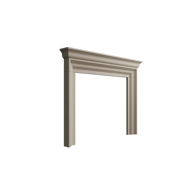 Austin Cast Stone Fireplace Surround with Standard Hearth, 9" D x 53.75" H x 73" W, Tan