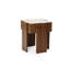 Table de bout moderne Mid-Century avec rangement caché, table d'appoint en bois d'ingénierie à pieds épais