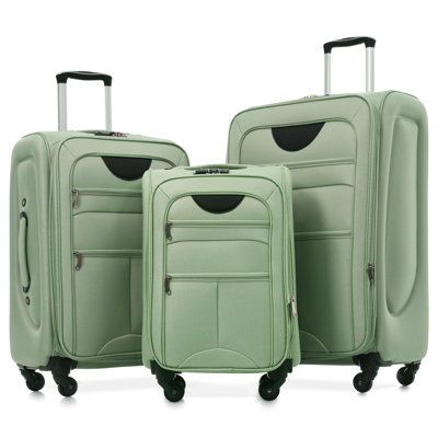Softside Luggage Expandable 3 Piece Set Suitcase Upright Spinner Softshell Lightweight Luggage Travel Set-22/26/30 inches